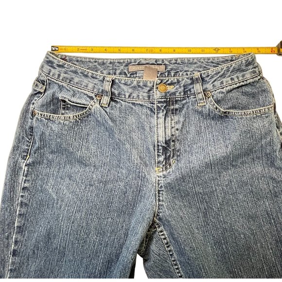Liz Claiborne Denim Jeans Womens Size 10 Bootcut Medium Wash Embellished Pockets - Picture 7 of 11